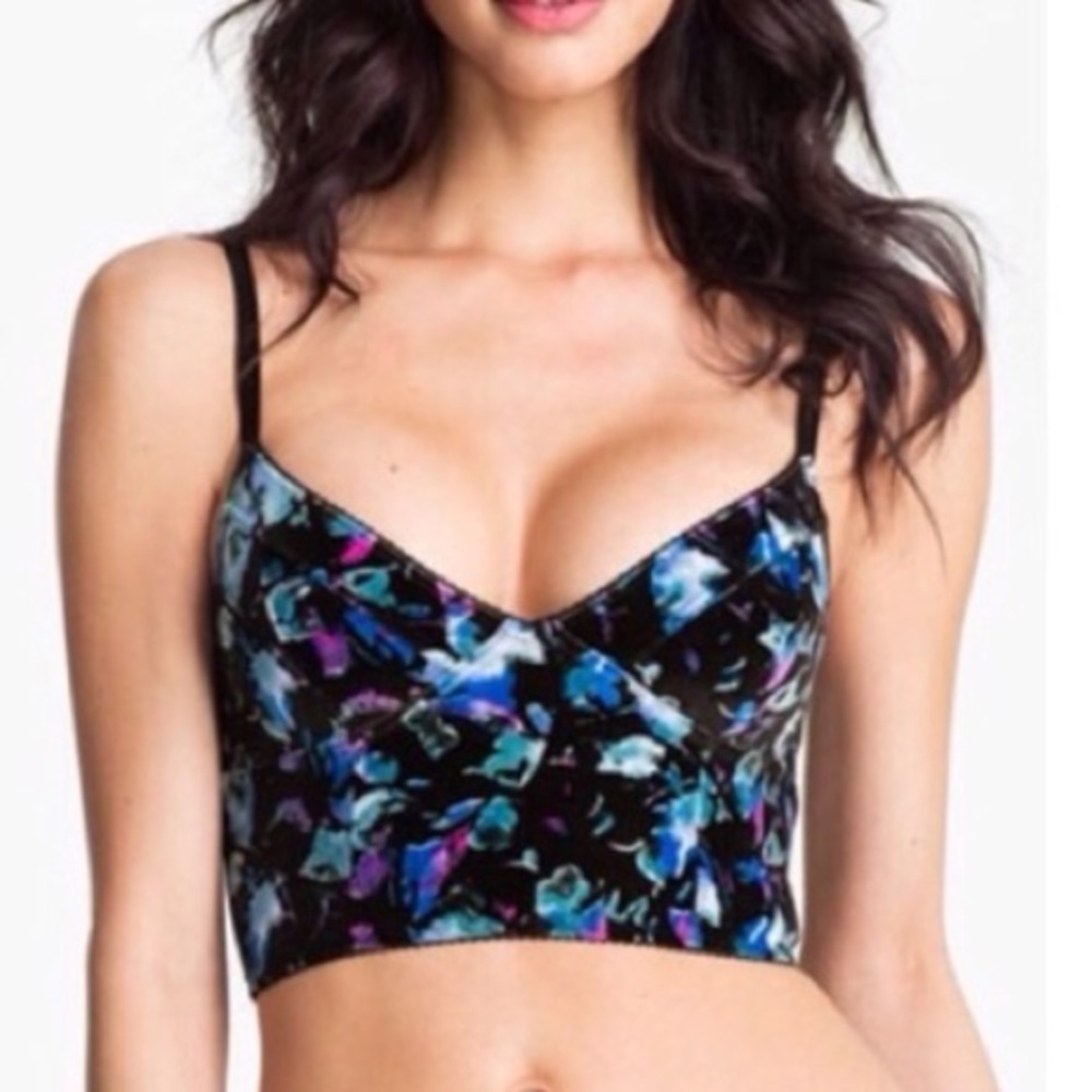 New Free People Velvet Printed Crop Top